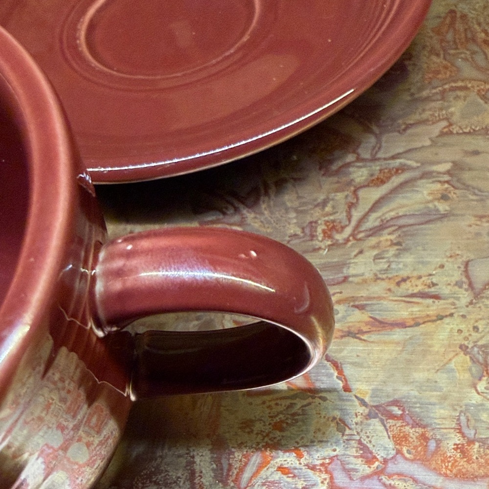 Fiestaware coffee cup and saucer. Discontinued piece/color. - Picture 2 of 3